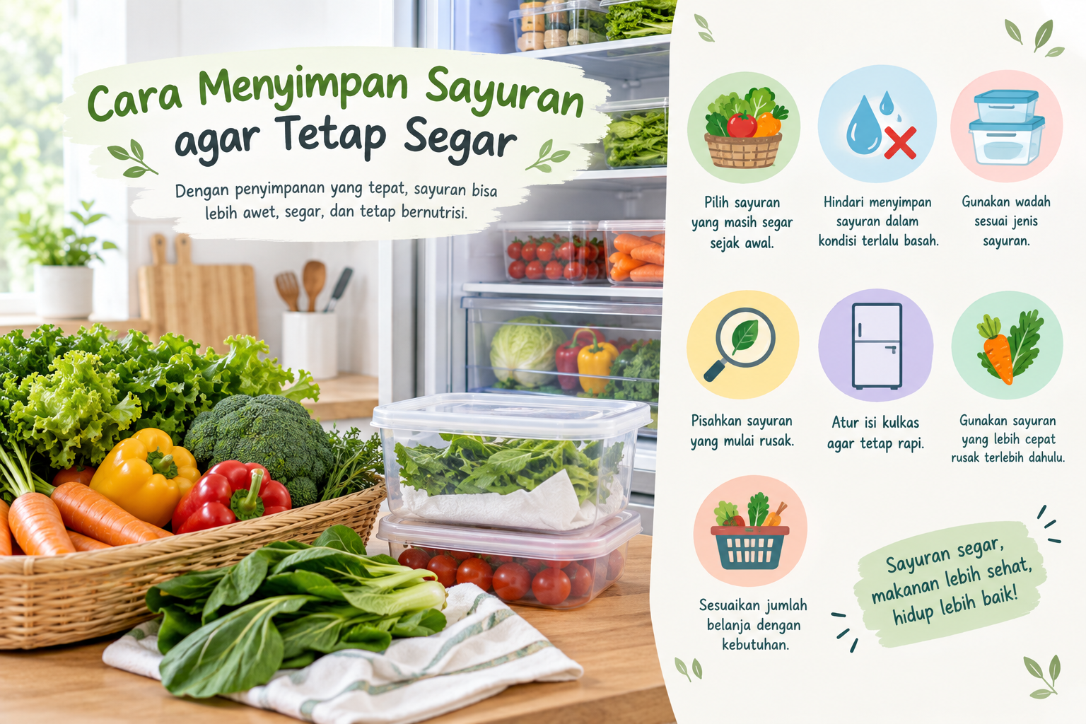 Cara menyimpan sayuran agar tetap segar