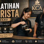 Pelatihan barista di Bekasi bersama Kreasi Coffee Academy untuk mempelajari teknik espresso, steaming susu, dan latte art