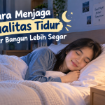 Ilustrasi cara menjaga kualitas tidur agar bangun lebih segar